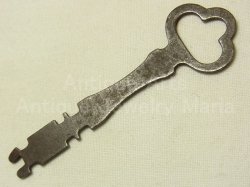 画像1: 【バーゲン】アメリカ アンティーク南京錠に使われていた フラット（平板）キー　69mm