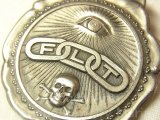 アメリカ 秘密結社オッドフェローズ Odd Fellows（ＦＬＴ）オール・シーイング・アイ(万物を監視する目)懐中時計の飾りメダル（ウォッチフォブ）40×44mm【希少】【１９００年代初頭】