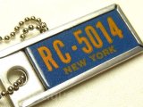 ≪アメ車・旧車ミニナンバープレートタグ≫《RC-5014 NEW YORK（RC-5014 ニューヨーク）》アメリカ ヴィンテージ ミニナンバー プレート リターンフォブ(ボールチェーン付き) 