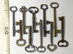 画像1: アンティークキー・ヴィンテージキー,antique key, vintage key《10本セット》【60mm以上】【バーゲン】