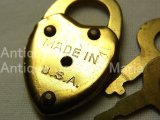 画像: アメリカ ヴィンテージ 真鍮製 miniハート南京錠 MADE IN USA【バーゲン】