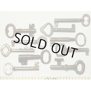 画像: 【★激安超バーゲン品！！】【★アクセサリーにお薦め】【★使用参考画像有り】【60mm以下】アメリカ アンティーク・ヴィンテージ スケルトンetc, キー《10本セット》