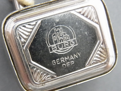 画像: ドイツ ヴィンテージ BURG　mini角型 南京錠 (Silver-b)【バーゲン】