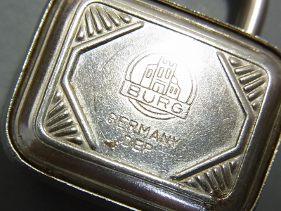 画像: ドイツ ヴィンテージ BURG　mini角型 南京錠(Silver-a)【バーゲン】