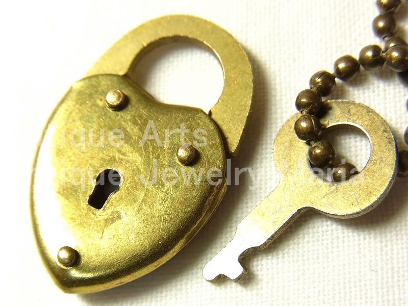 画像: アメリカ ヴィンテージ 真鍮製 miniハート南京錠