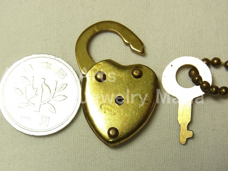 画像: アメリカ ヴィンテージ 真鍮製 miniハート南京錠